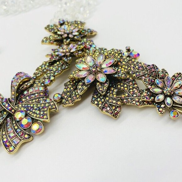 HEIDI DAUS Crystal Floral Necklace & Matching Earrings NWOT Original Box - Picture 10 of 10